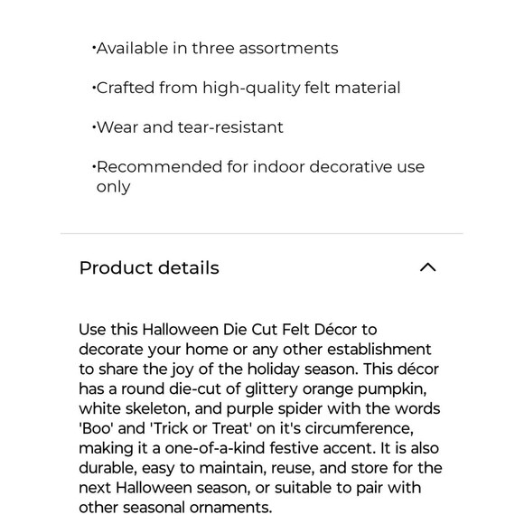 Hanging Halloween Felt Decor Trick or Treat Boo Skull Skeleton Spider Pumpkin - Picture 6 of 8